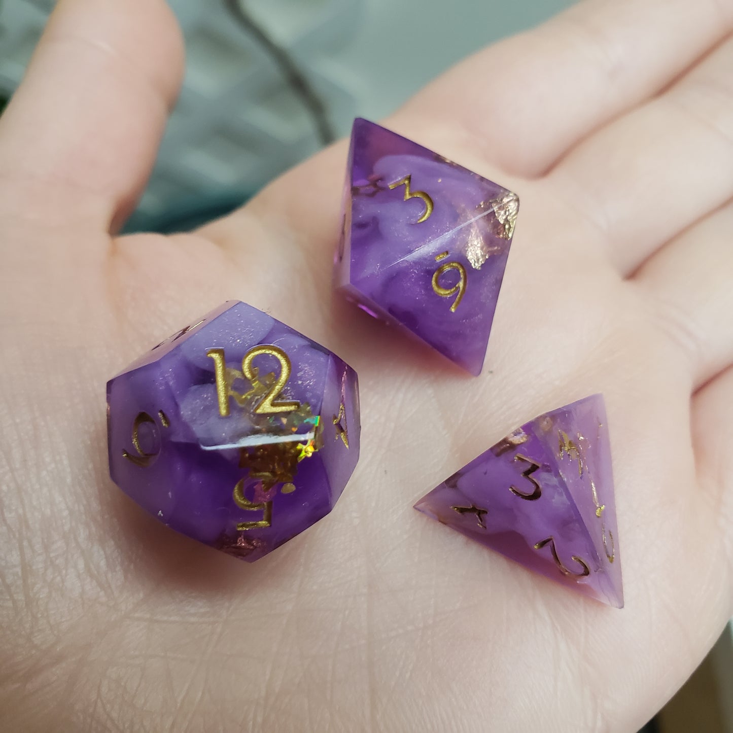 Lilac Starshine (One Of A Kind) Dice Set For Dungeons And Dragons Tabletop RPG Games