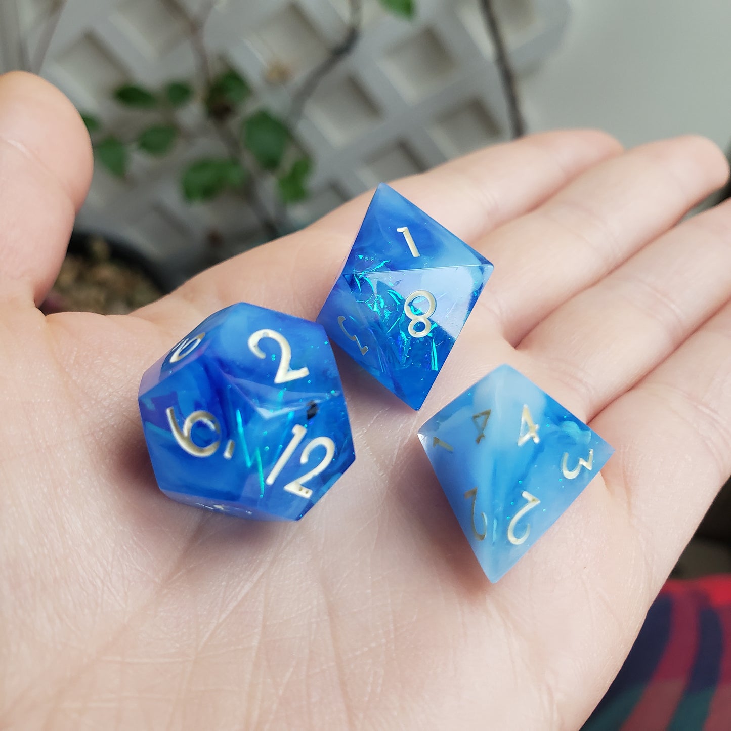 Crystalline Sky (One Of A Kind) Dice Set For Dungeons And Dragons Tabletop RPG Games