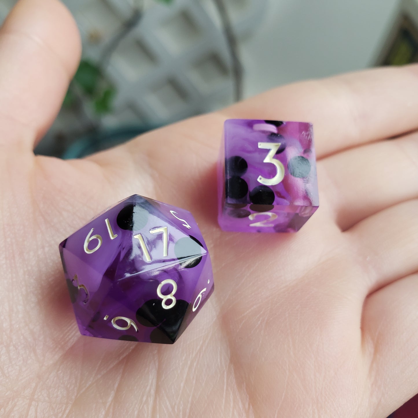 Taro Milk Tea Dice Set For Dungeons And Dragons Tabletop RPG Games