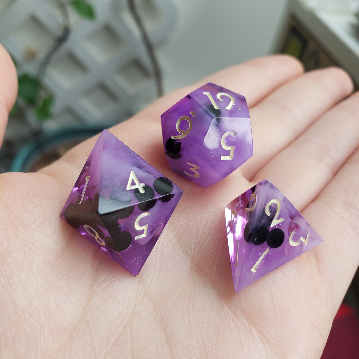 Taro Milk Tea Dice Set For Dungeons And Dragons Tabletop RPG Games