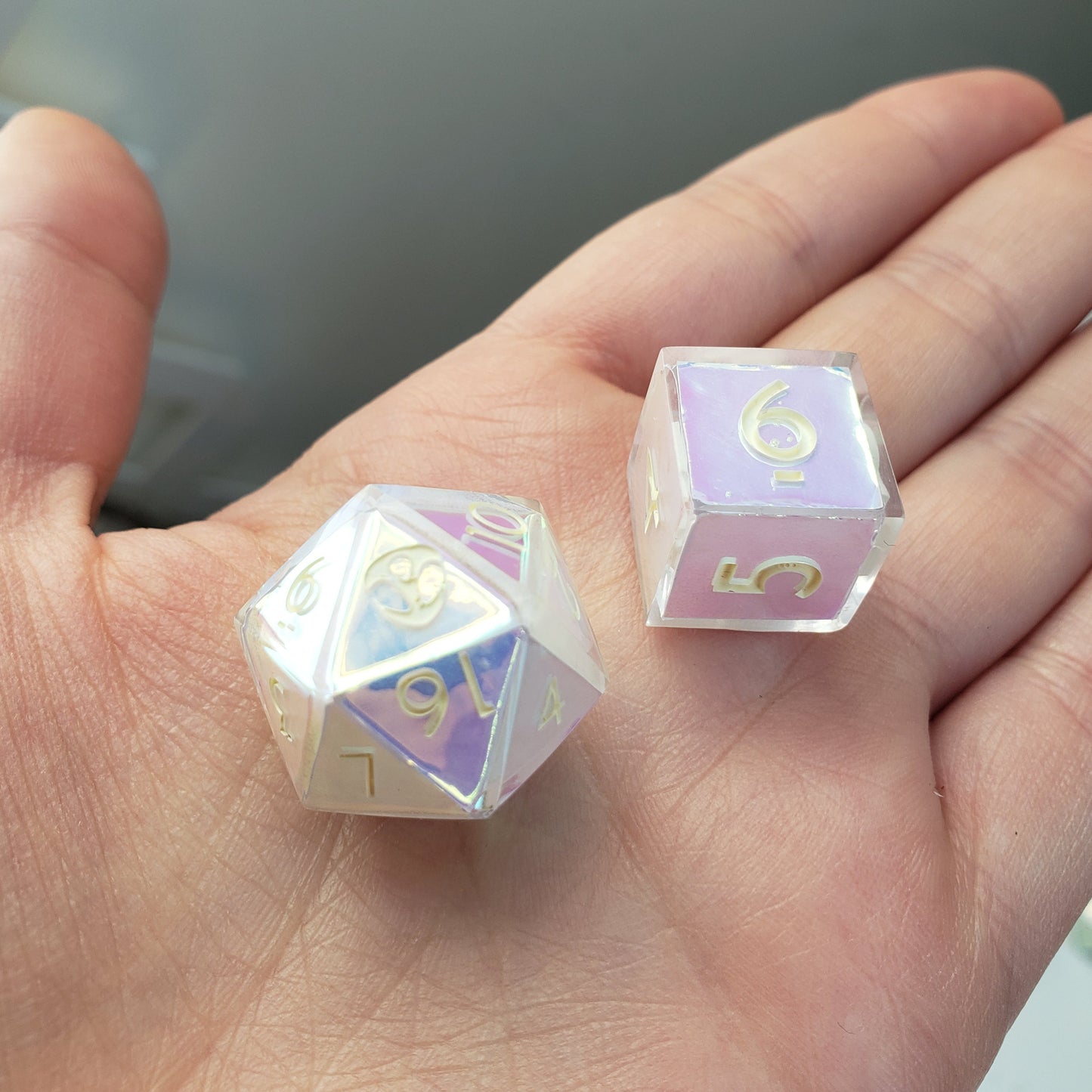 Iridescent Gem Dice Set For Dungeons And Dragons Tabletop RPG Games