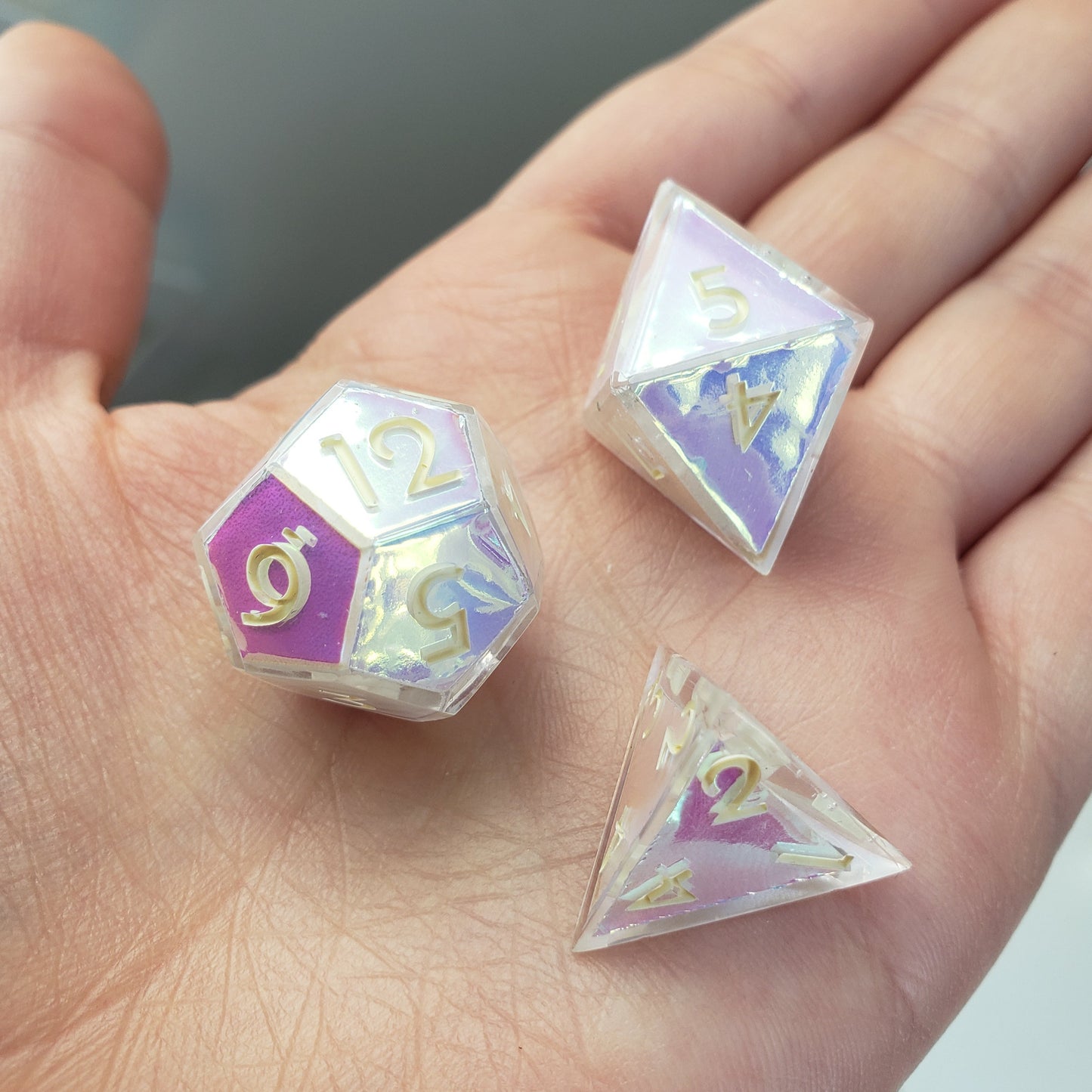 Iridescent Gem Dice Set For Dungeons And Dragons Tabletop RPG Games