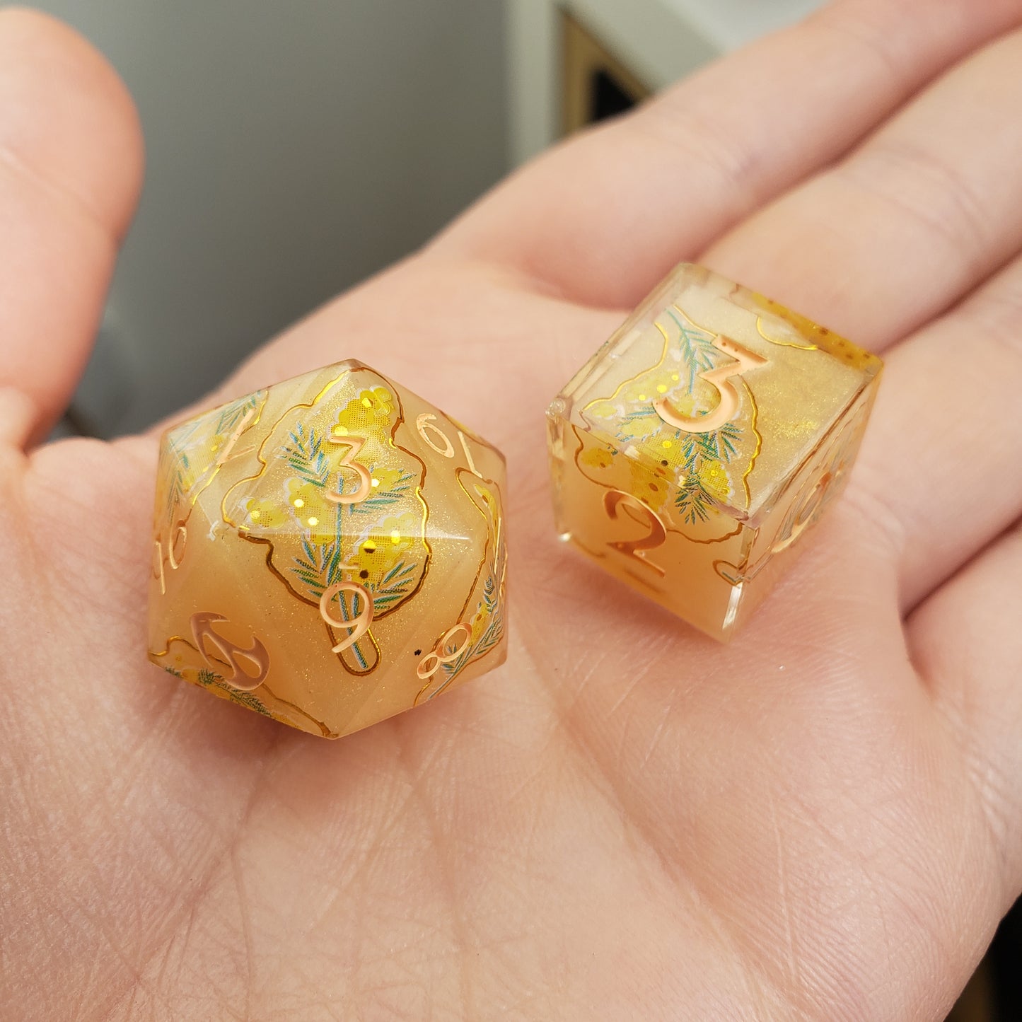 Golden Osmanthus Dice Set For Dungeons And Dragons Tabletop RPG Games (Copy)