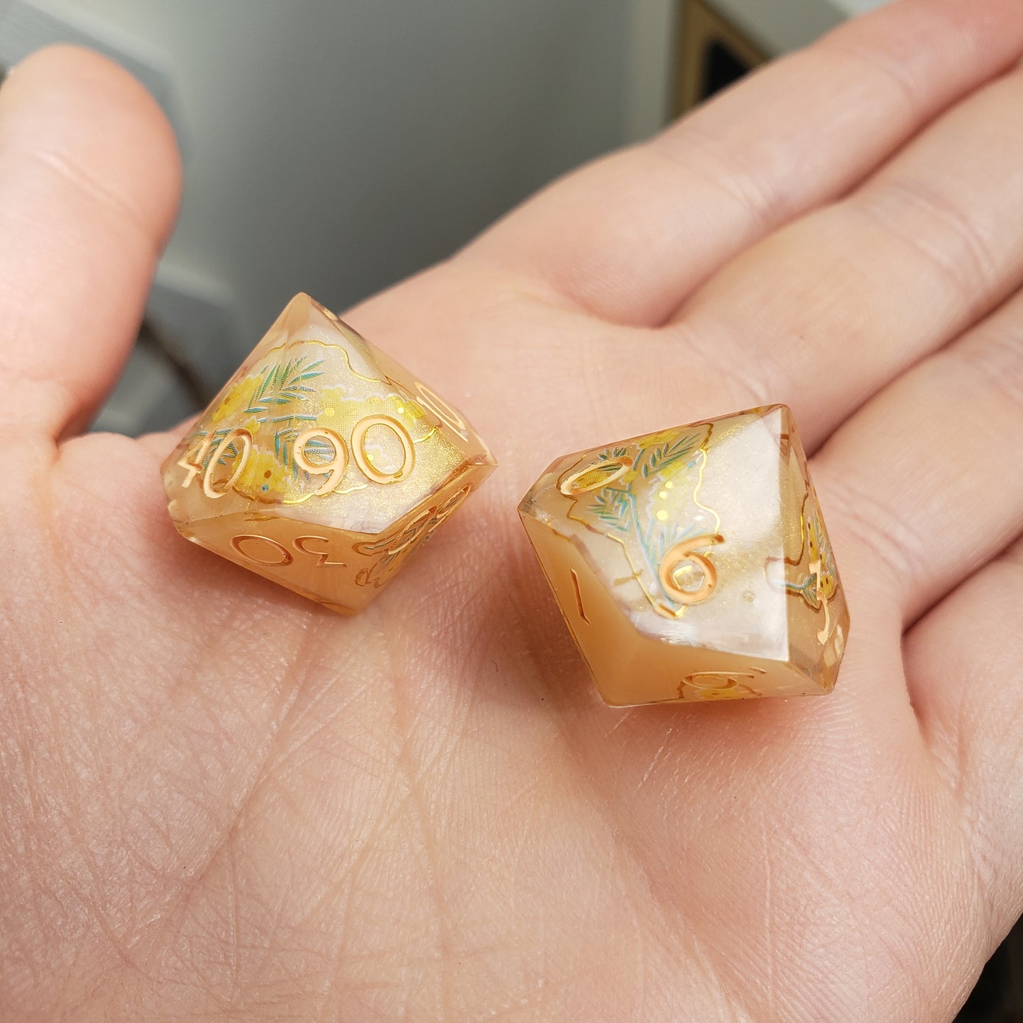 Golden Osmanthus Dice Set For Dungeons And Dragons Tabletop RPG Games (Copy)
