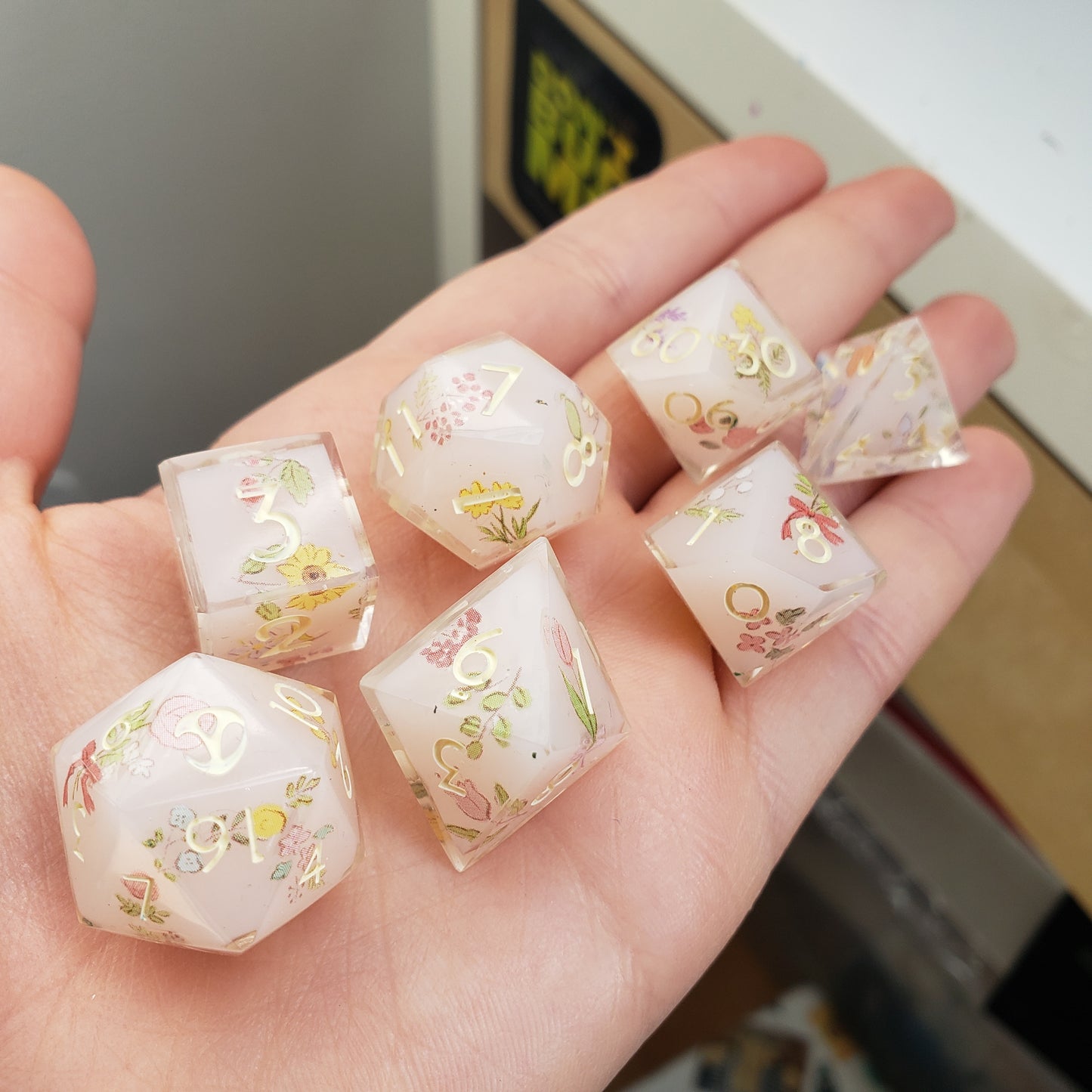 Dainty Boquet Dice Set For Dungeons And Dragons Tabletop RPG Games
