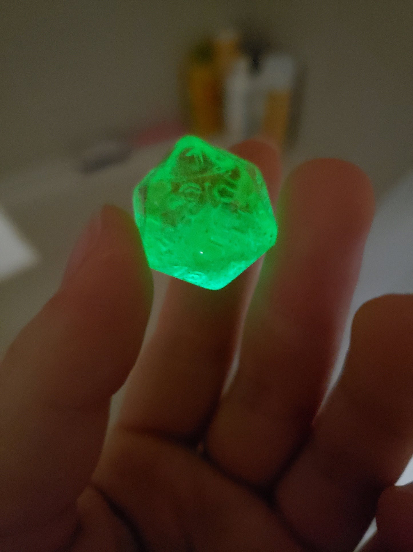 Mind Meld (Glow In The Dark Green Swirl) Dice Set For Dungeons And Dragons Tabletop RPG Games