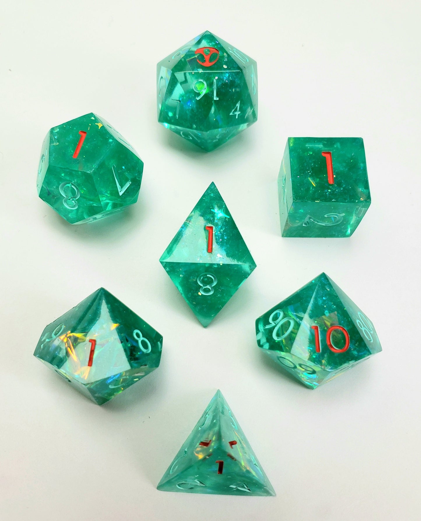 Zero-One (Hatsune Miku Inspired) Dice Set For Dungeons And Dragons Tabletop RPG Games