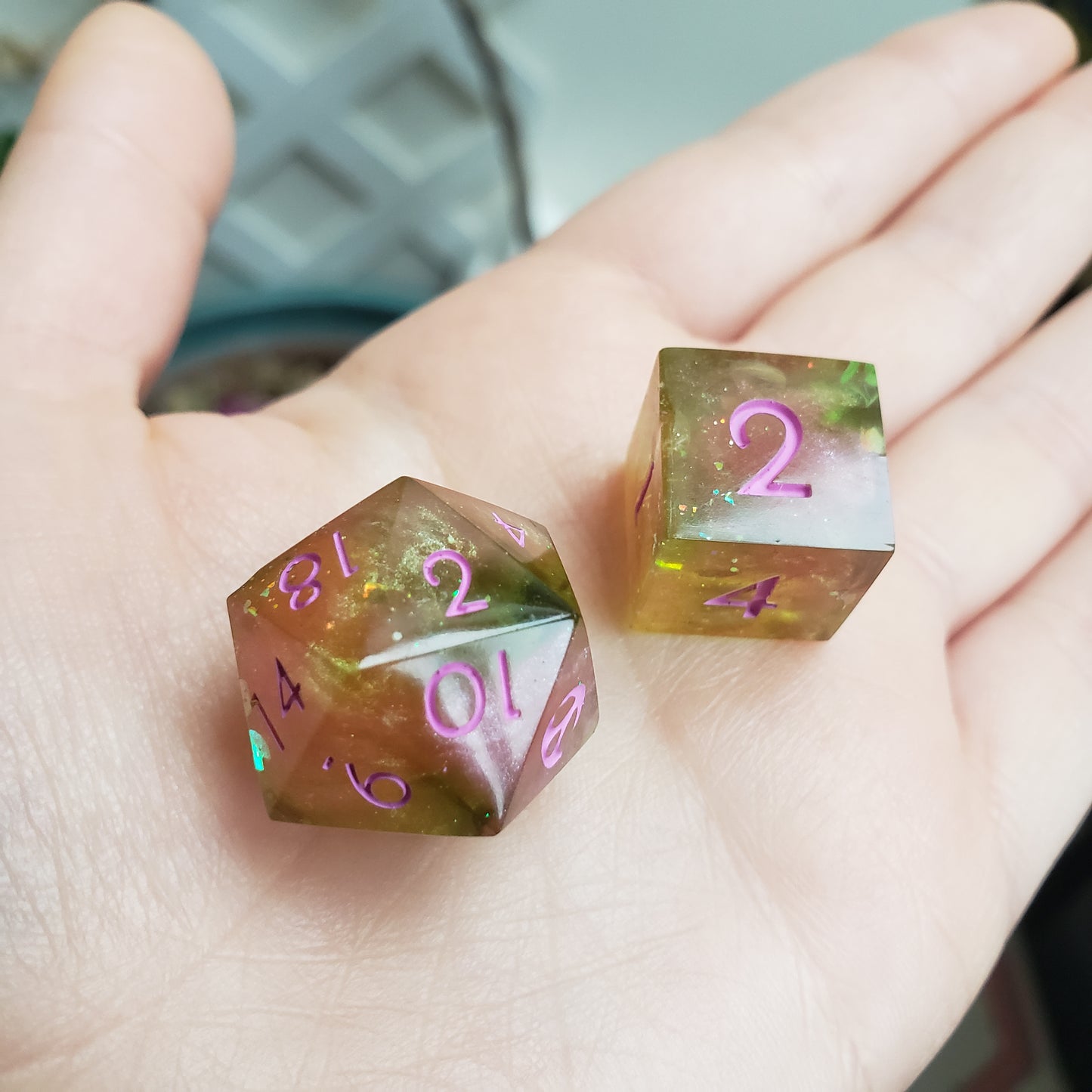 Springtime Garden (One Of A Kind) Dice Set For Dungeons And Dragons Tabletop RPG Games