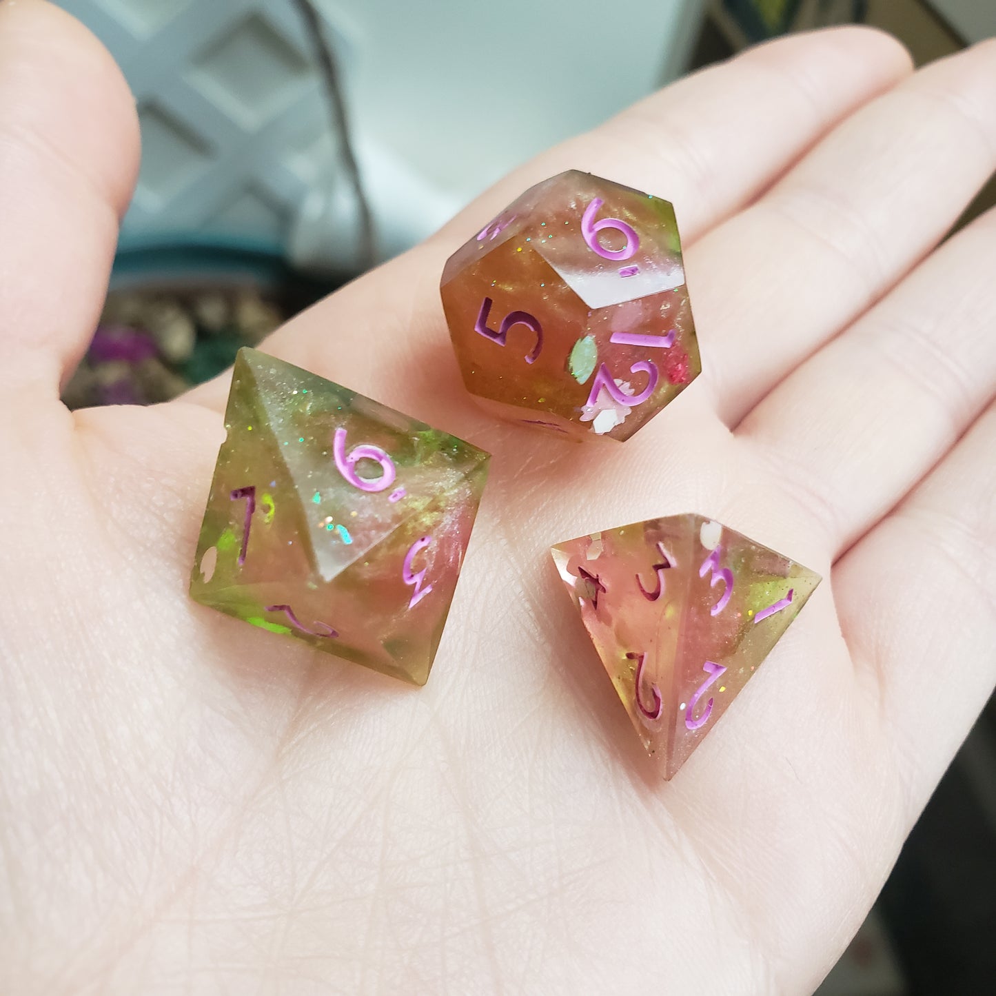 Springtime Garden (One Of A Kind) Dice Set For Dungeons And Dragons Tabletop RPG Games