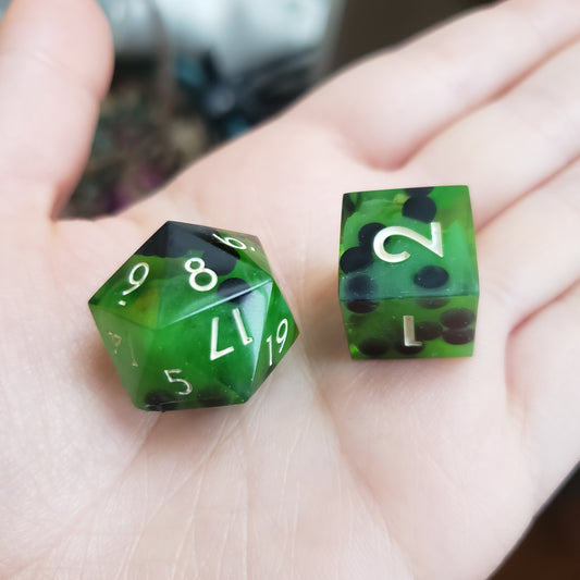 Matcha Milk Tea Dice Set For Dungeons And Dragons Tabletop RPG Games