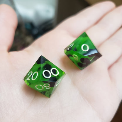 Matcha Milk Tea Dice Set For Dungeons And Dragons Tabletop RPG Games