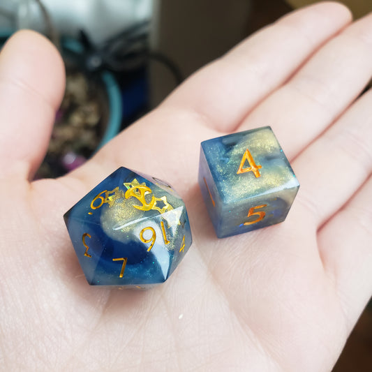 Starry Night (One Of A Kind) Dice Set For Dungeons And Dragons Tabletop RPG Games