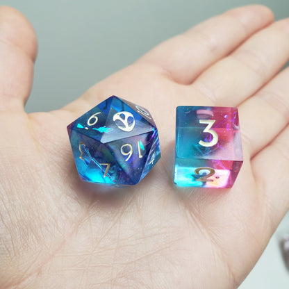 Prismatic Crystal Dice Set For Dungeons And Dragons Tabletop RPG Games