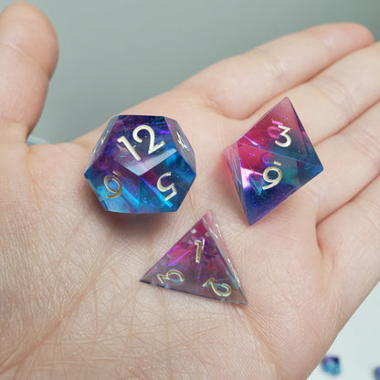 Prismatic Crystal Dice Set For Dungeons And Dragons Tabletop RPG Games