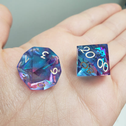 Prismatic Crystal Dice Set For Dungeons And Dragons Tabletop RPG Games