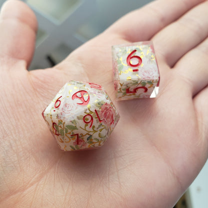 Rose Filligree Dice Set For Dungeons And Dragons Tabletop RPG Games