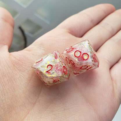 Rose Filligree Dice Set For Dungeons And Dragons Tabletop RPG Games