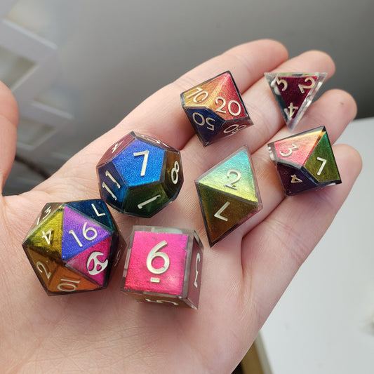 Oil Spill Dice Set For Dungeons And Dragons Tabletop RPG Games