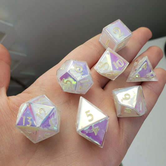 Iridescent Gem Dice Set For Dungeons And Dragons Tabletop RPG Games