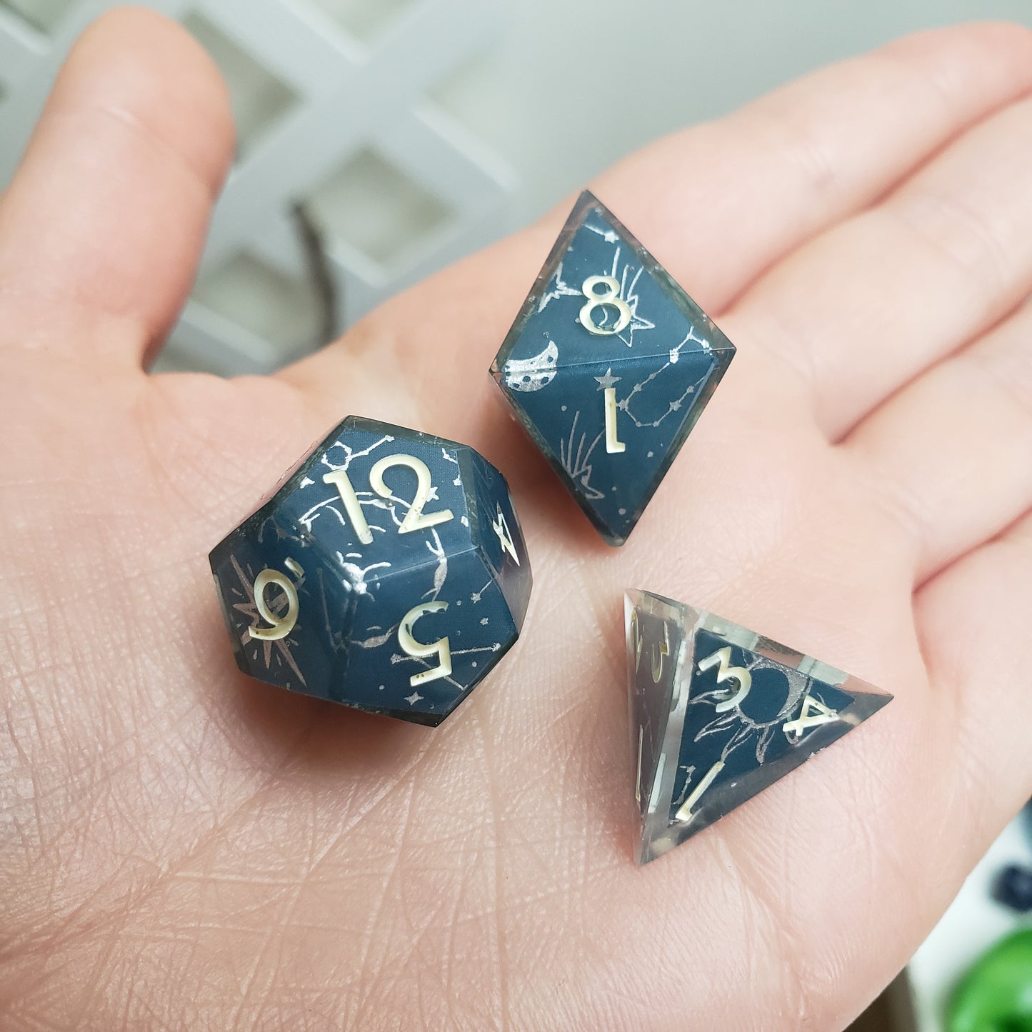 Silver Dusk Dice Set For Dungeons And Dragons Tabletop RPG Games