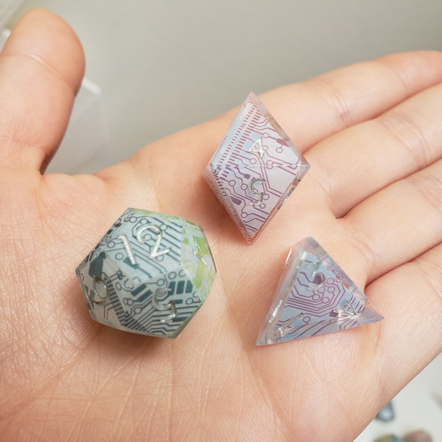 Shimmering Circuitry Dice Set For Dungeons And Dragons Tabletop RPG Games