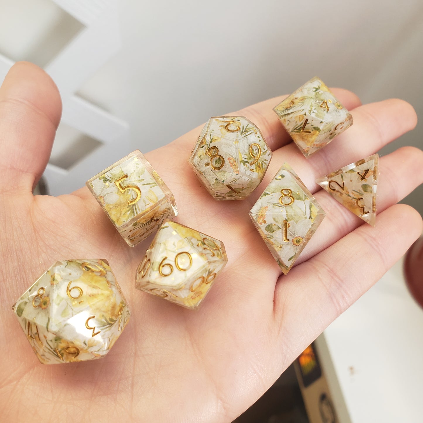 Autumnal Blossoms Dice Set For Dungeons And Dragons Tabletop RPG Games (Copy)