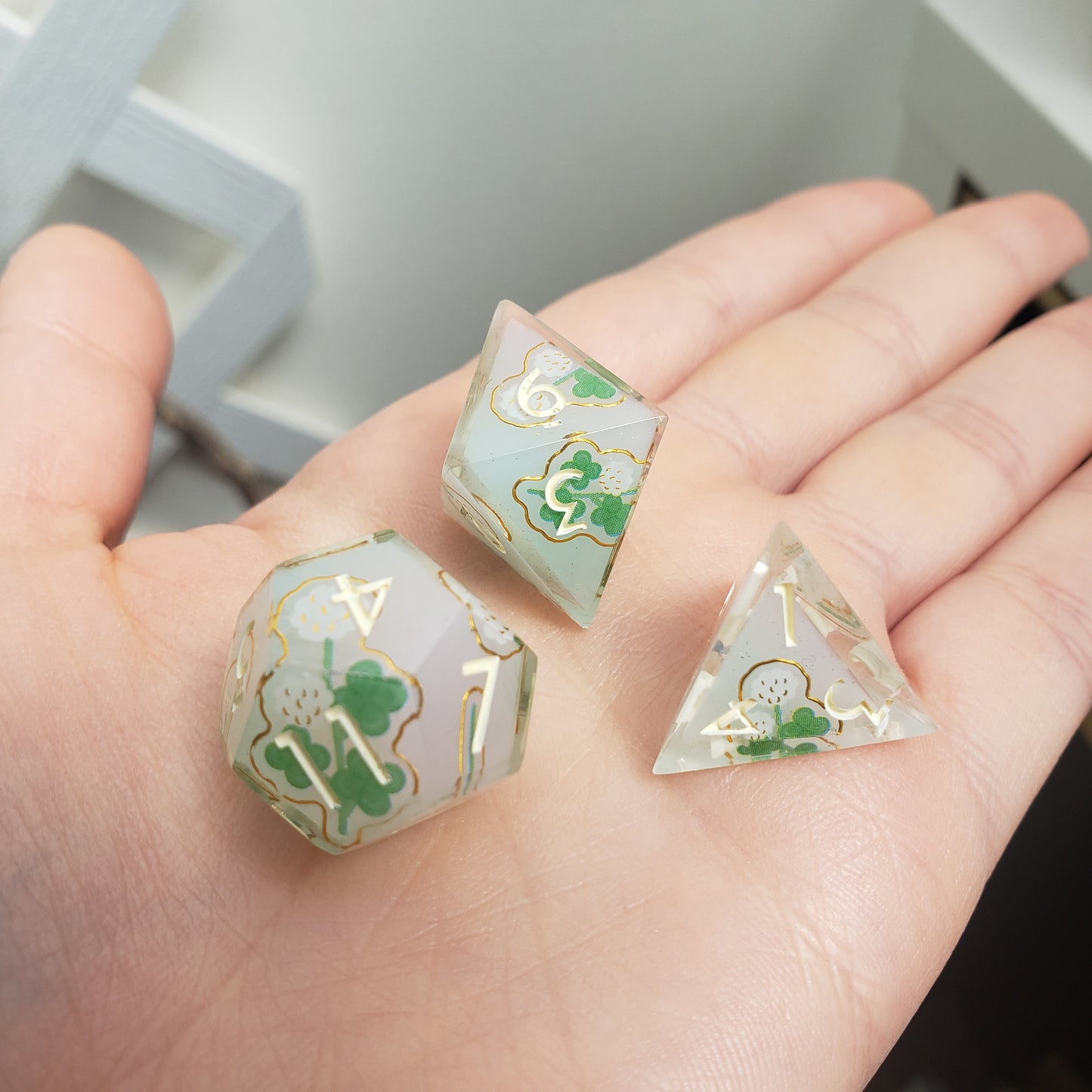 Clover Fields Dice Set For Dungeons And Dragons Tabletop RPG Games