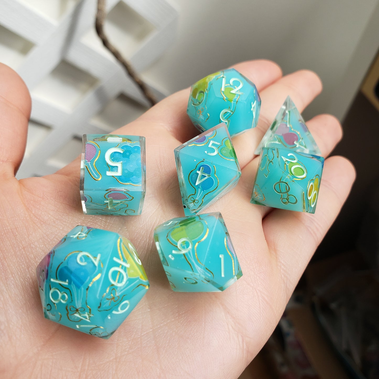 Summertime Balloons Dice Set For Dungeons And Dragons Tabletop RPG Games