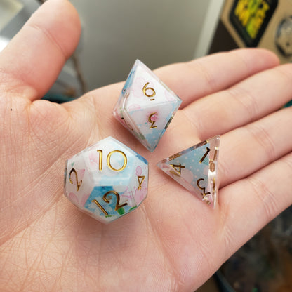 Patchwork Sakura Dice Set For Dungeons And Dragons Tabletop RPG Games