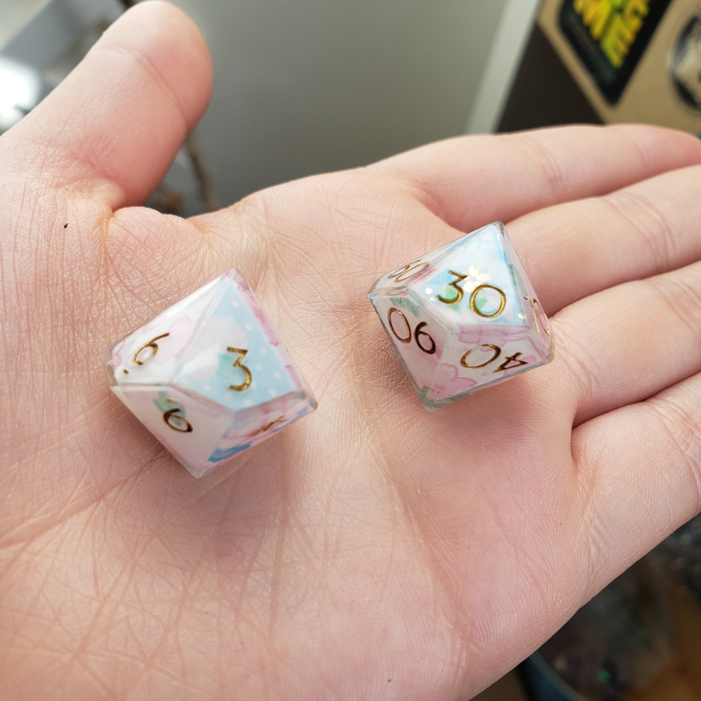 Patchwork Sakura Dice Set For Dungeons And Dragons Tabletop RPG Games