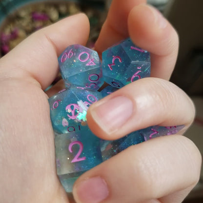 Ophelia's Pond (One Of A Kind) Dice Set For Dungeons And Dragons Tabletop RPG Games