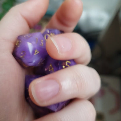 Lilac Starshine (One Of A Kind) Dice Set For Dungeons And Dragons Tabletop RPG Games