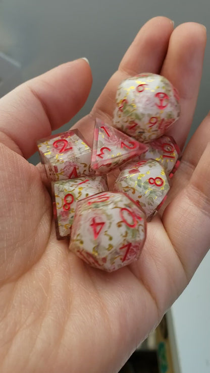 Rose Filligree Dice Set For Dungeons And Dragons Tabletop RPG Games