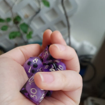 Taro Milk Tea Dice Set For Dungeons And Dragons Tabletop RPG Games