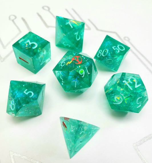 Zero-One (Hatsune Miku Inspired) Dice Set For Dungeons And Dragons Tabletop RPG Games