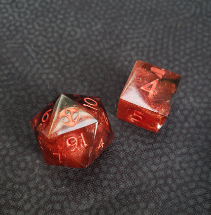 Blood Oath (Black and Red Shimmer) Dice Set For Dungeons And Dragons Tabletop RPG Games