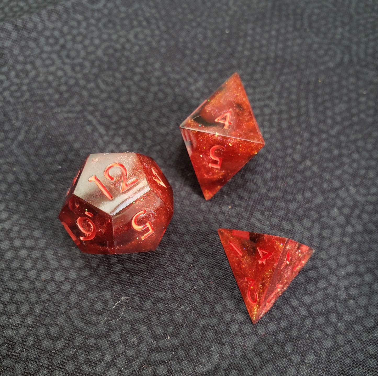 Blood Oath (Black and Red Shimmer) Dice Set For Dungeons And Dragons Tabletop RPG Games