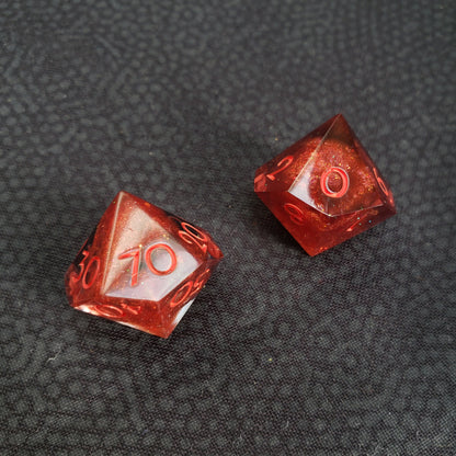 Blood Oath (Black and Red Shimmer) Dice Set For Dungeons And Dragons Tabletop RPG Games