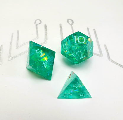 Zero-One (Hatsune Miku Inspired) Dice Set For Dungeons And Dragons Tabletop RPG Games