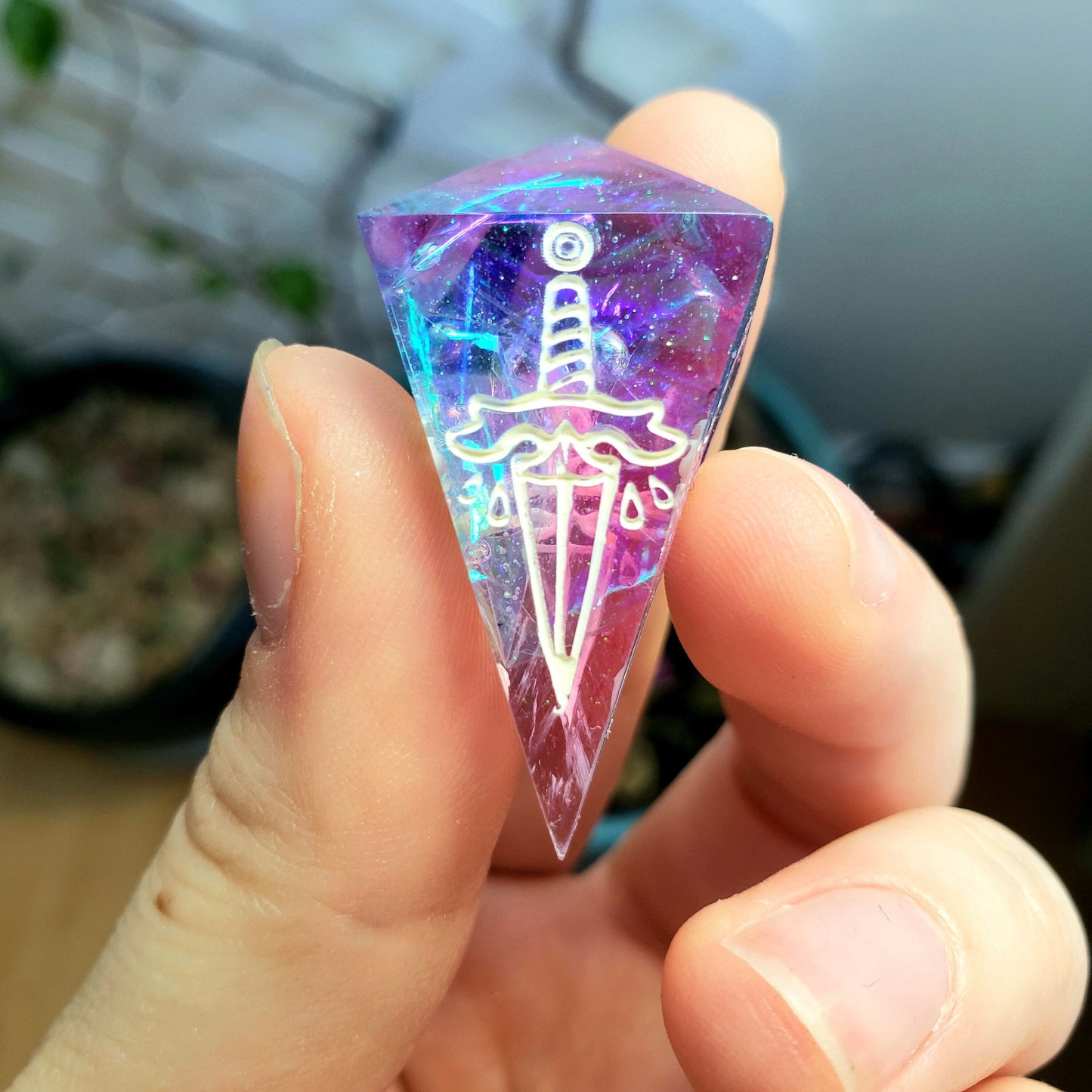 Prismatic Shard (Four Crystal D4) Dice Set For Dungeons And Dragons Tabletop RPG Games